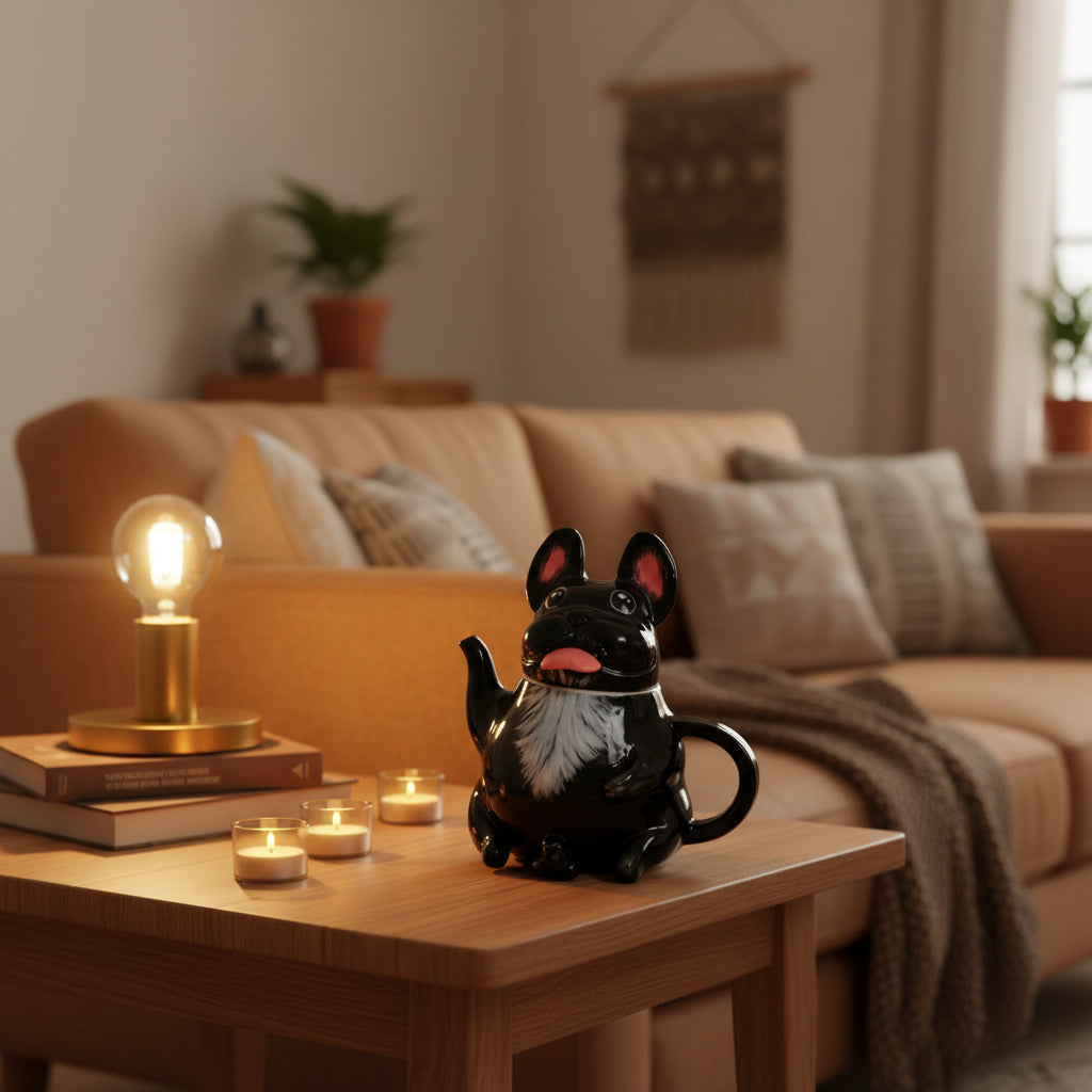Frenchie Ceramic Teapot — Incense Holder
