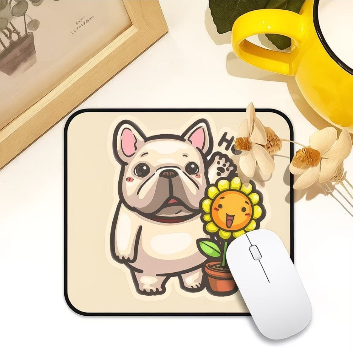 Frenchie Mousepads — Square & Die-Cut Desk Mats