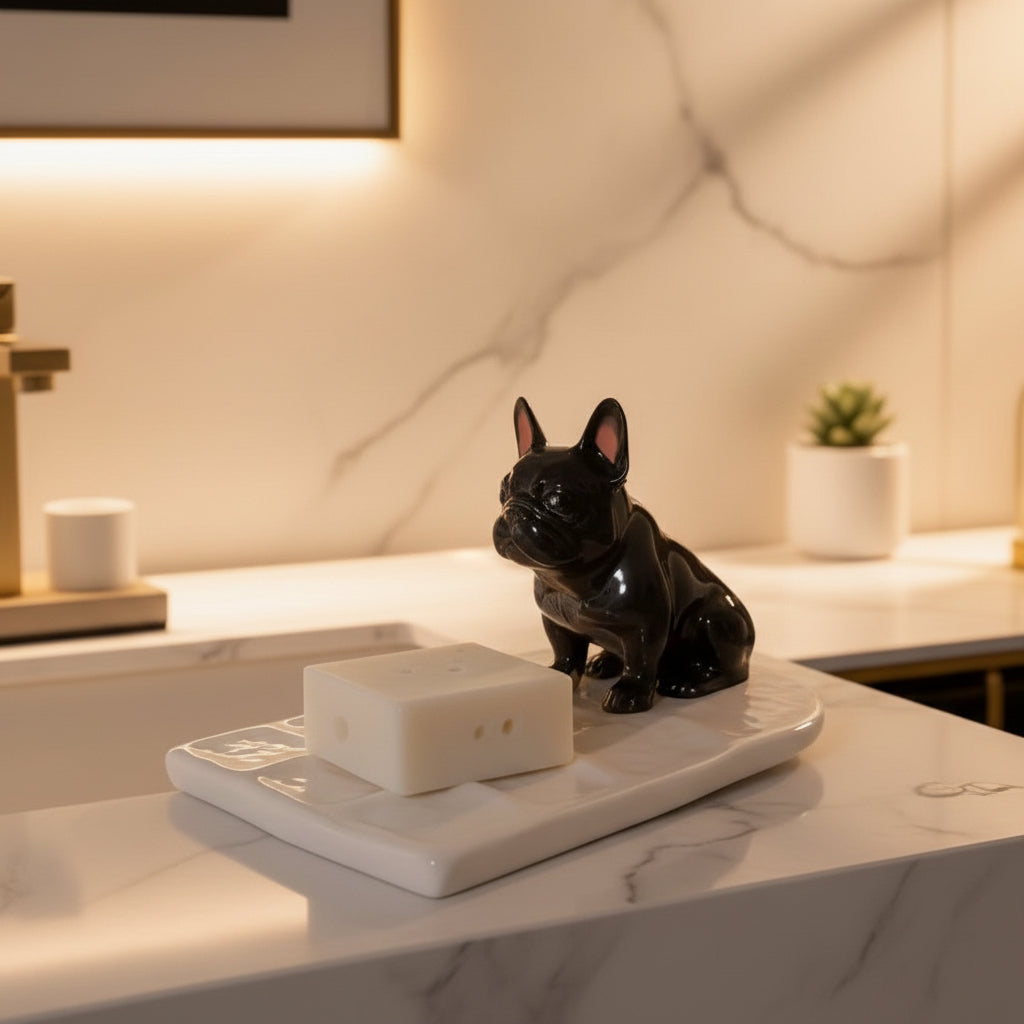 Frenchie 3D Ceramic Art Palette — Hand-Painted