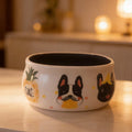 Frenchie Hand-Painted Ceramic Sugar Bowl