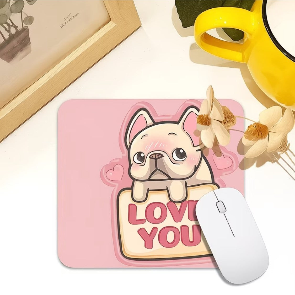 Frenchie Mousepads — Square & Die-Cut Desk Mats