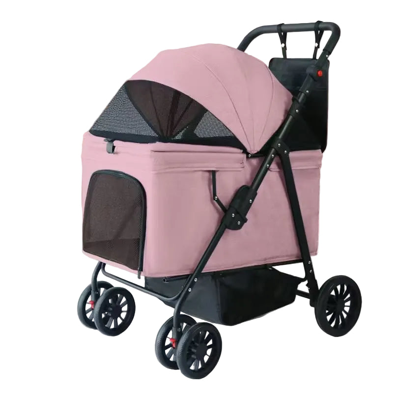 Large Space Pet Stroller — Pink