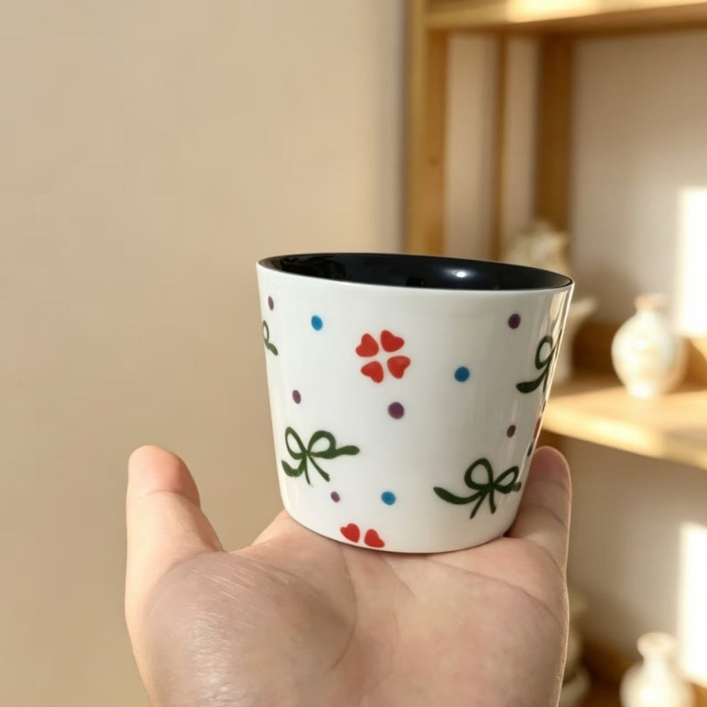 Frenchie Blue Splash Mini Cup — Hand-Painted