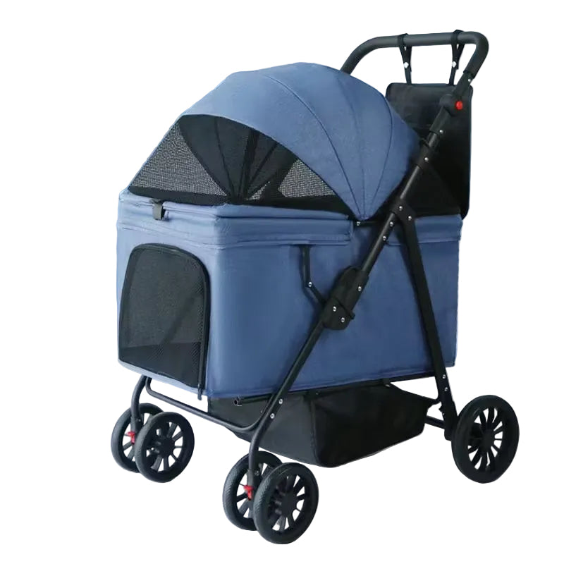 Large Space Pet Stroller — Navy Blue