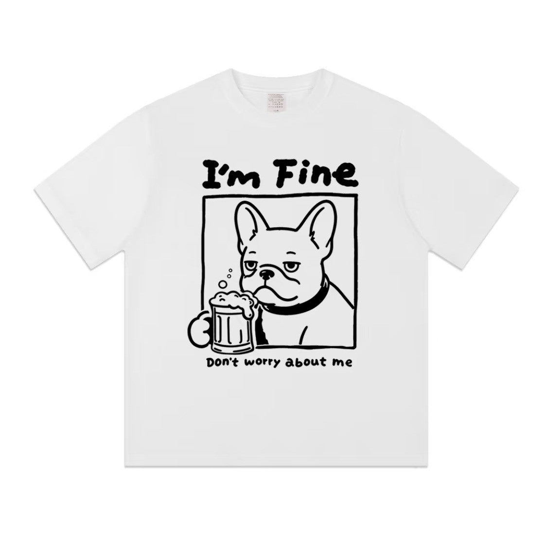 I'm Fine Frenchie Tee — Beer Mug Print