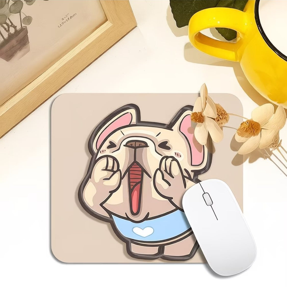 Frenchie Mousepads — Square & Die-Cut Desk Mats