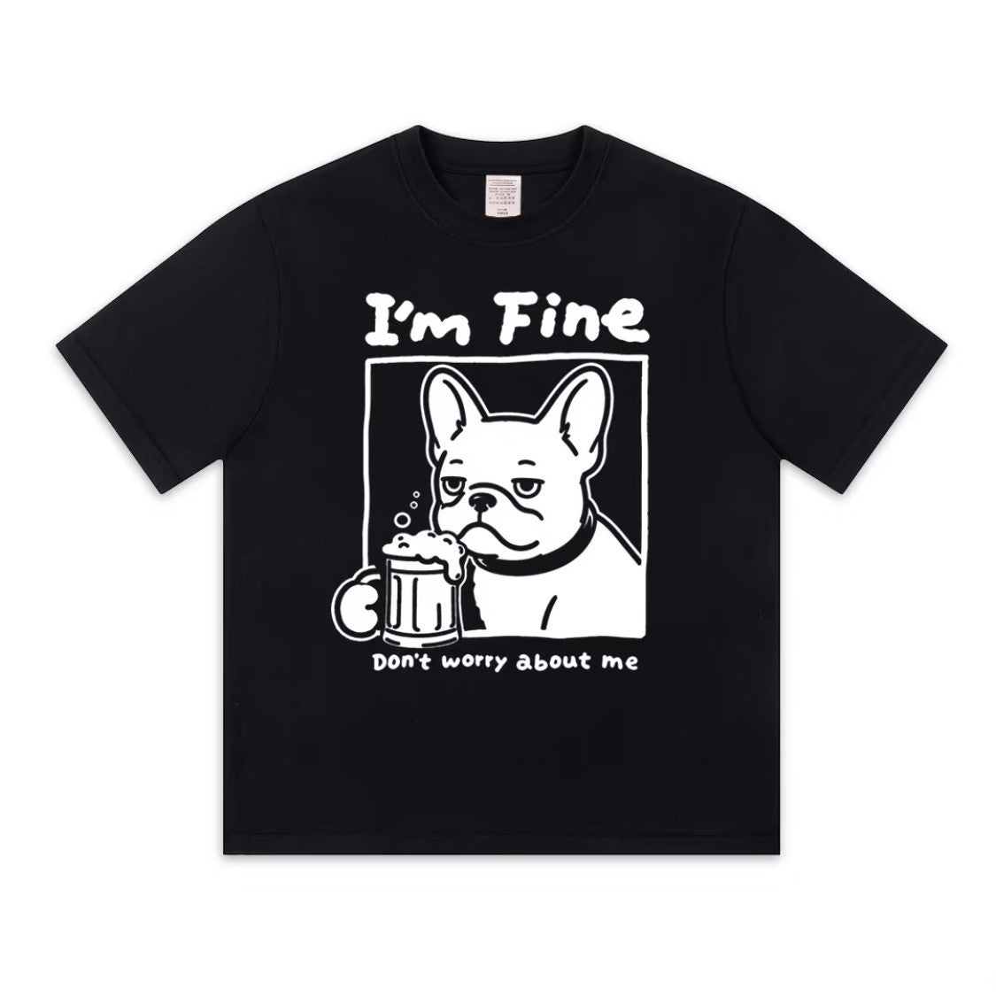 I'm Fine Frenchie Tee — Beer Mug Print