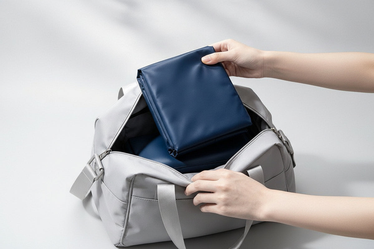 Foldable compact storage — packs into a backpack for travel