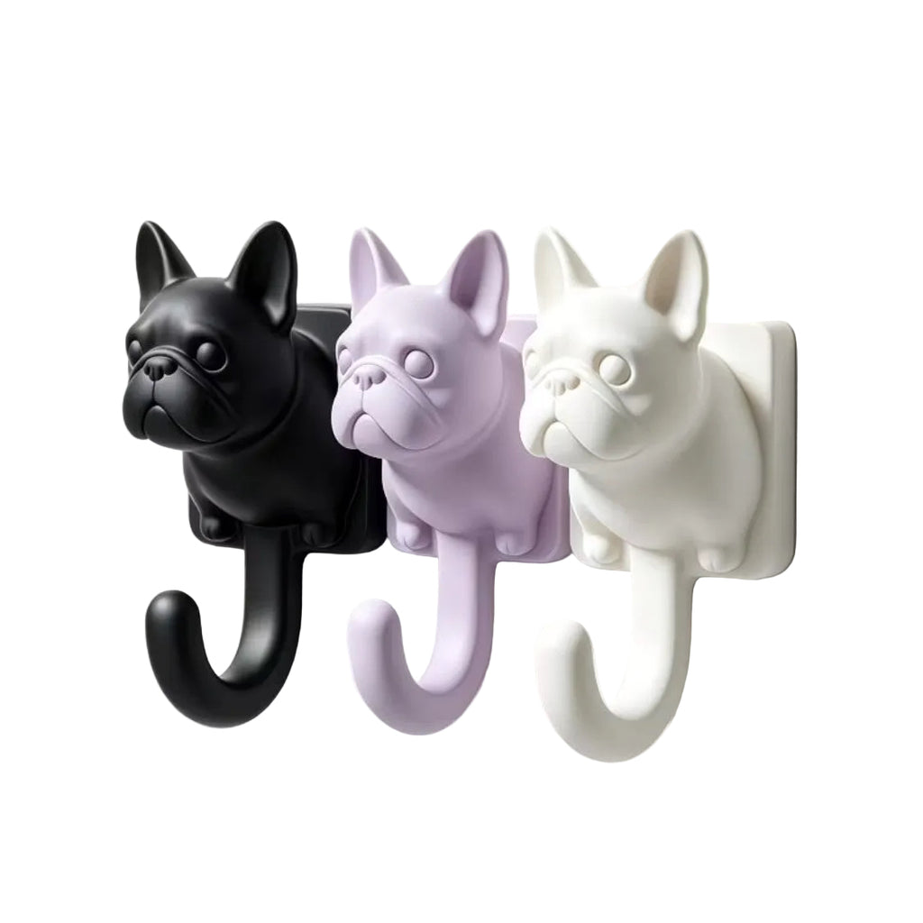 Frenchie Wall Hooks — Punch-Free Resin (Set of 2)