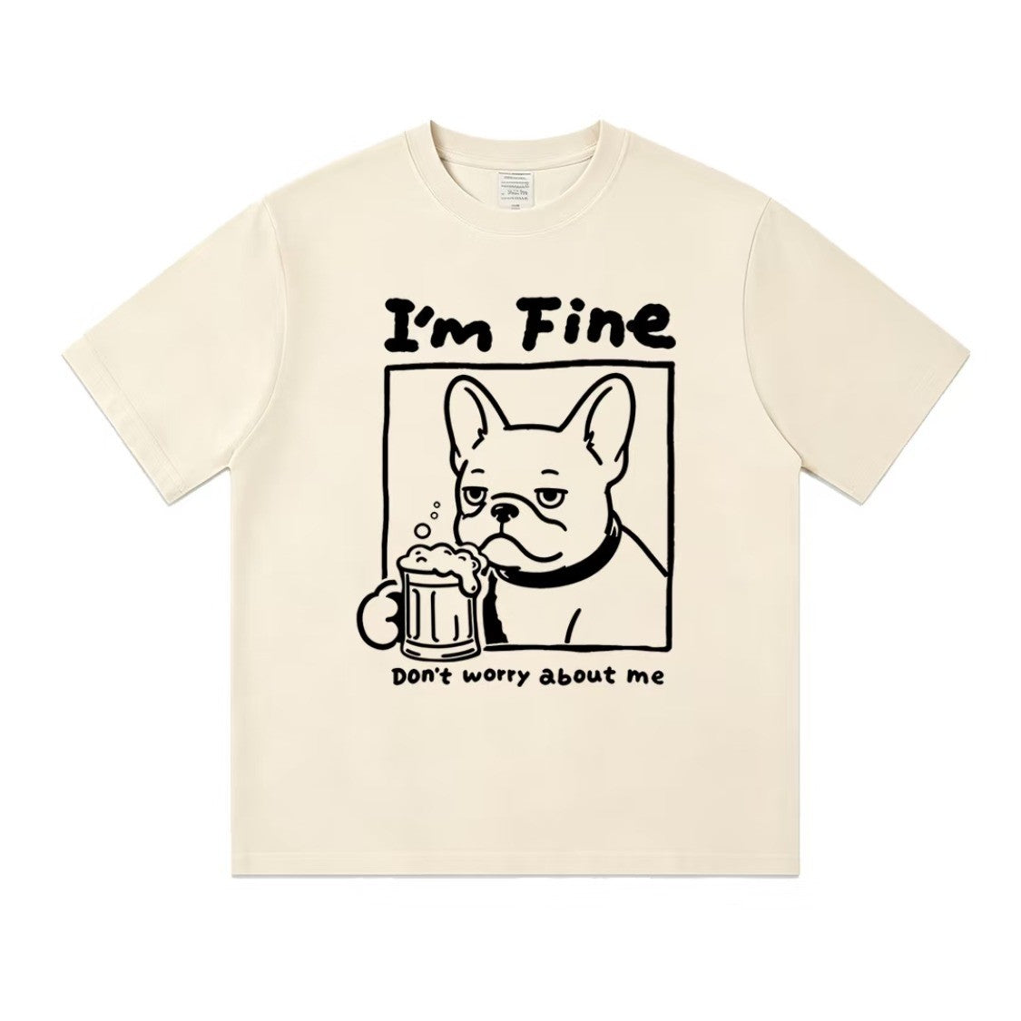 I'm Fine Frenchie Tee — Beer Mug Print