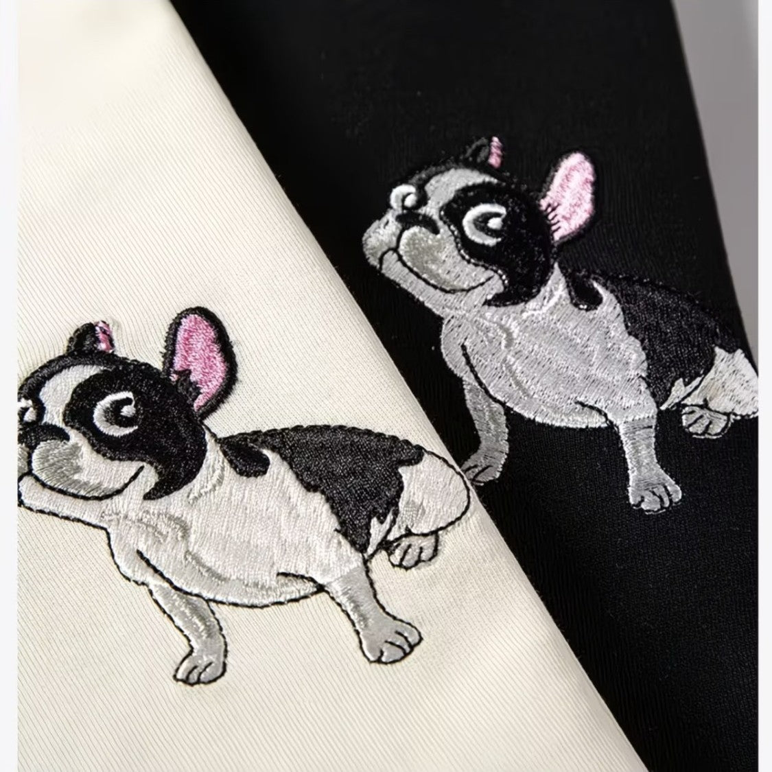 Oversized Frenchie Graphic Tee — Drop-Shoulder Letter Print