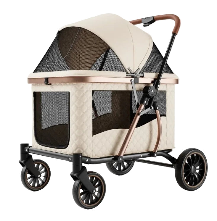 Cream / Ivory quilted pet stroller