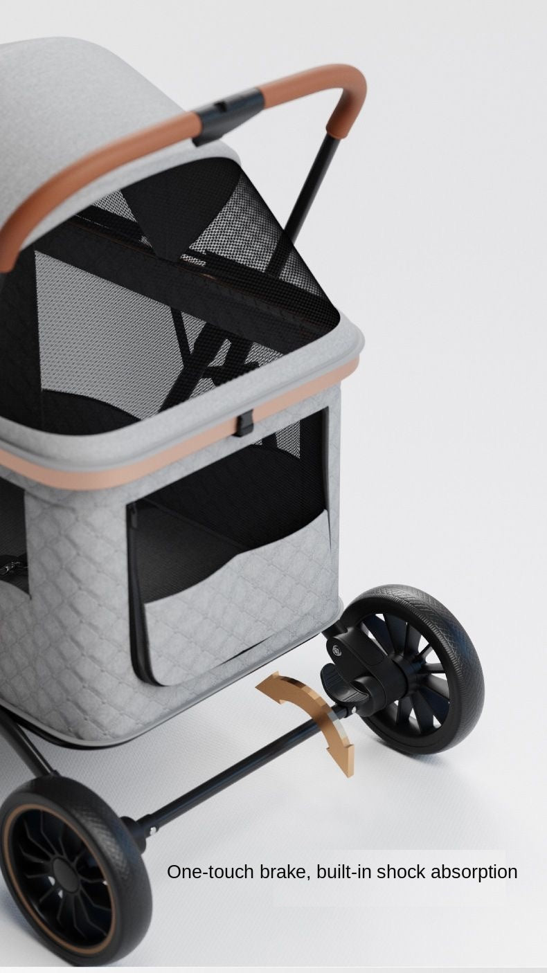 Brake feature — one-touch brake, built-in shock absorption