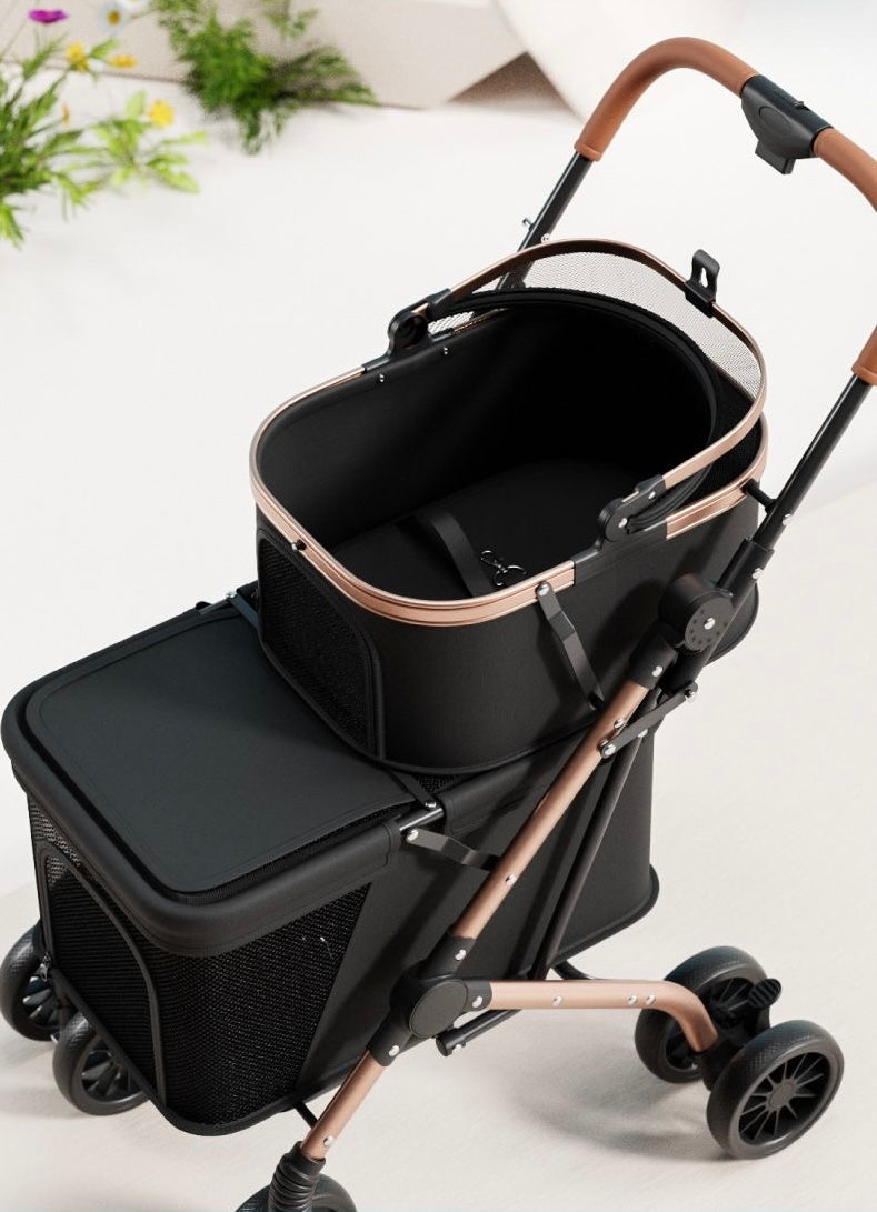 Black stroller top view