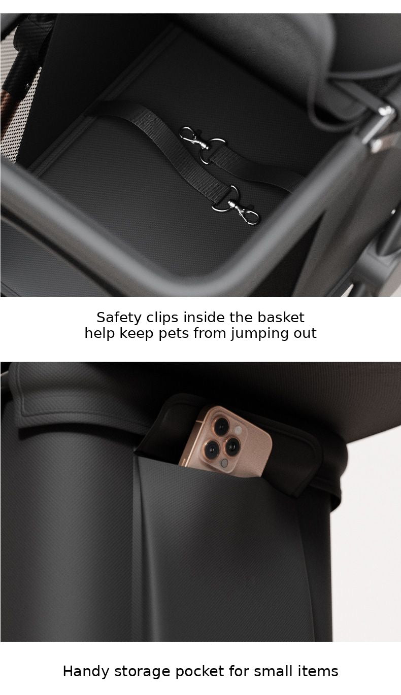 Safety clips and storage pocket