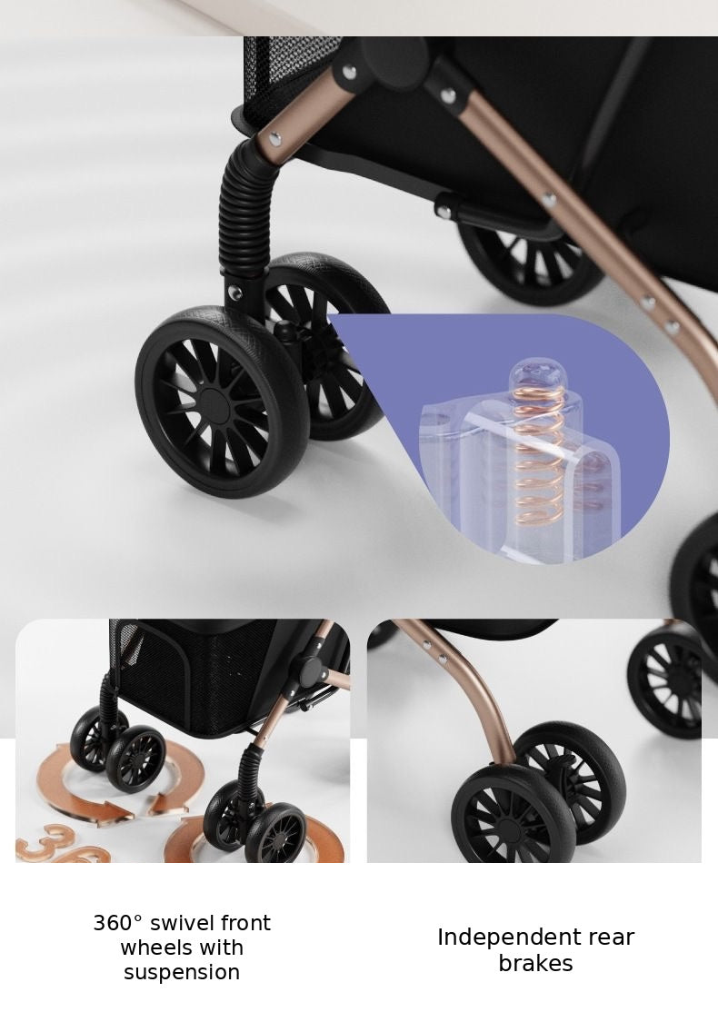 Swivel front wheels and rear brakes