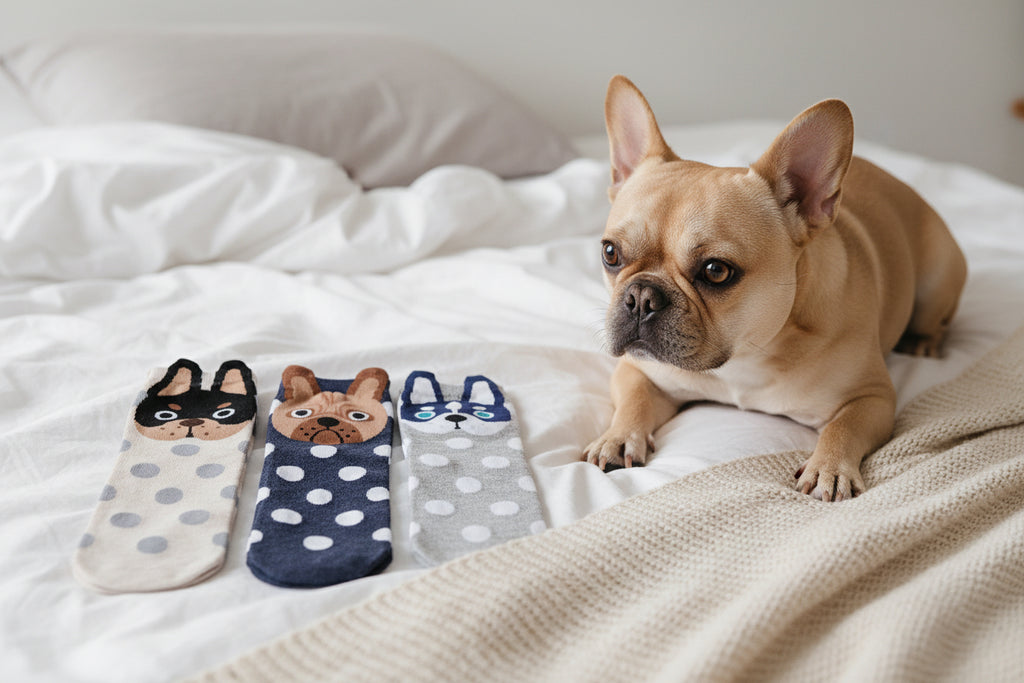 Frenchie Polka Dot Crew Socks — 5-Pair Bundle