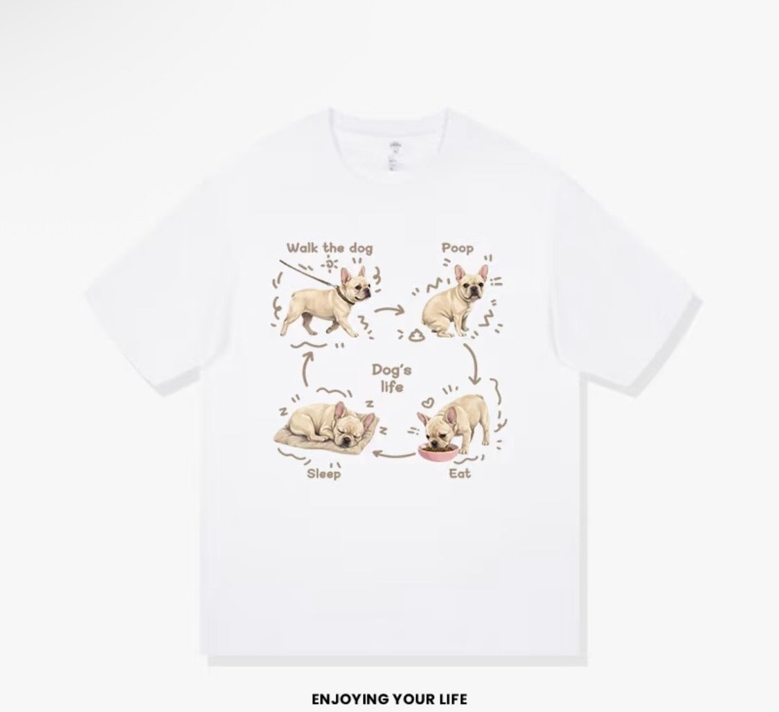 White Dog's Life Frenchie graphic tee