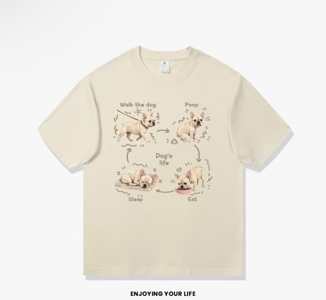 Cream Dog's Life Frenchie graphic tee