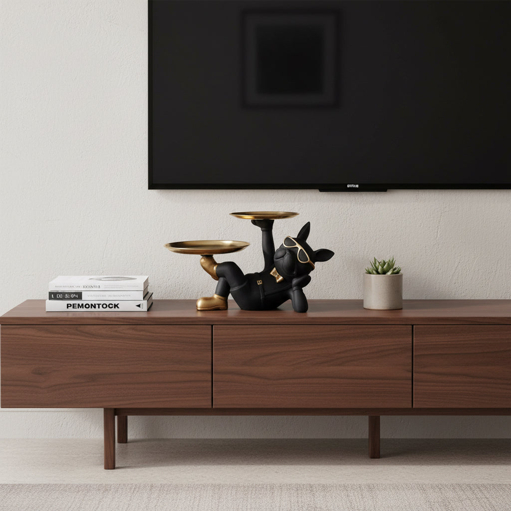 Black Frenchie valet tray dimensions — 304 stainless steel trays