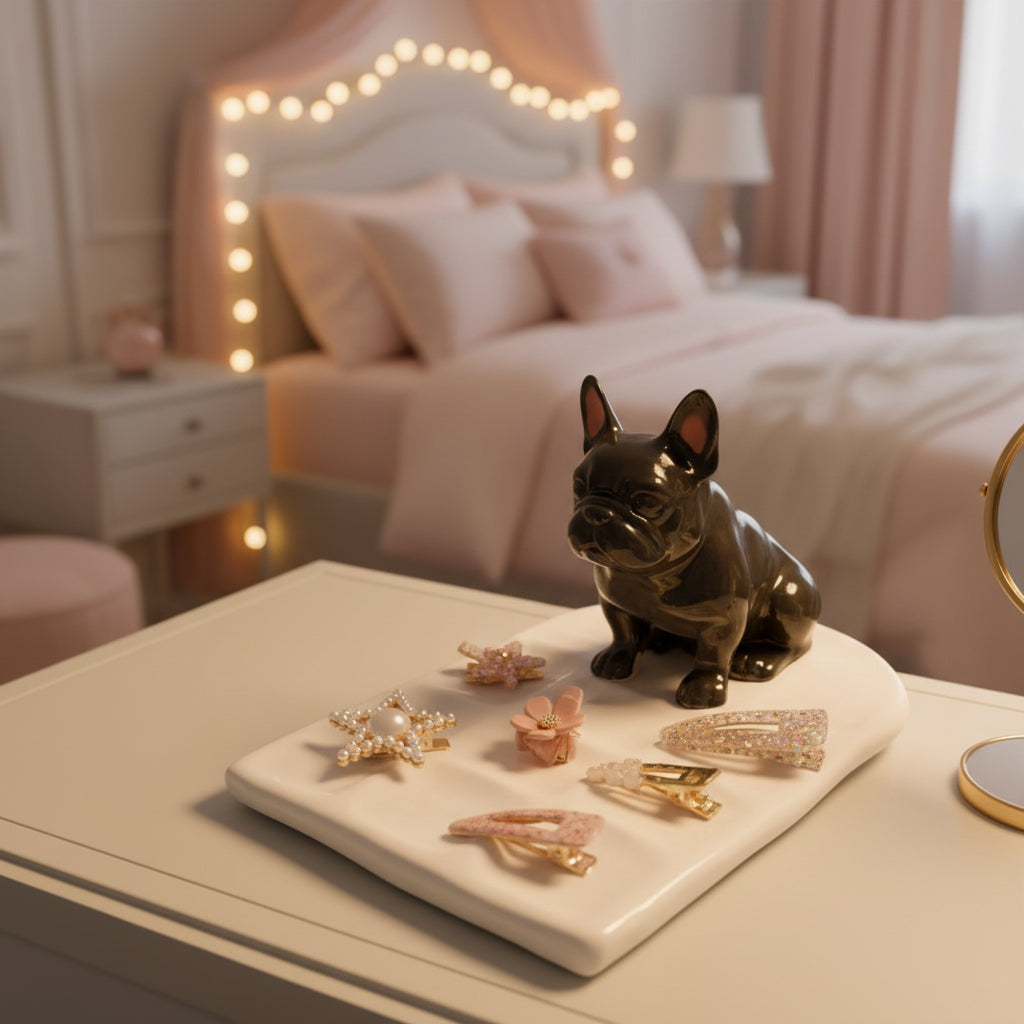 Frenchie 3D Ceramic Art Palette — Hand-Painted