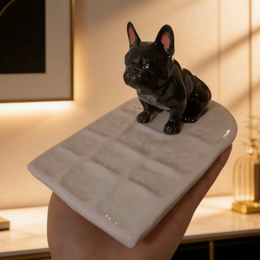 Frenchie 3D Ceramic Art Palette — Hand-Painted