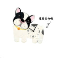 Pied Frenchie pendulum wall clock — wagging tail moves (尾巴会动哦)