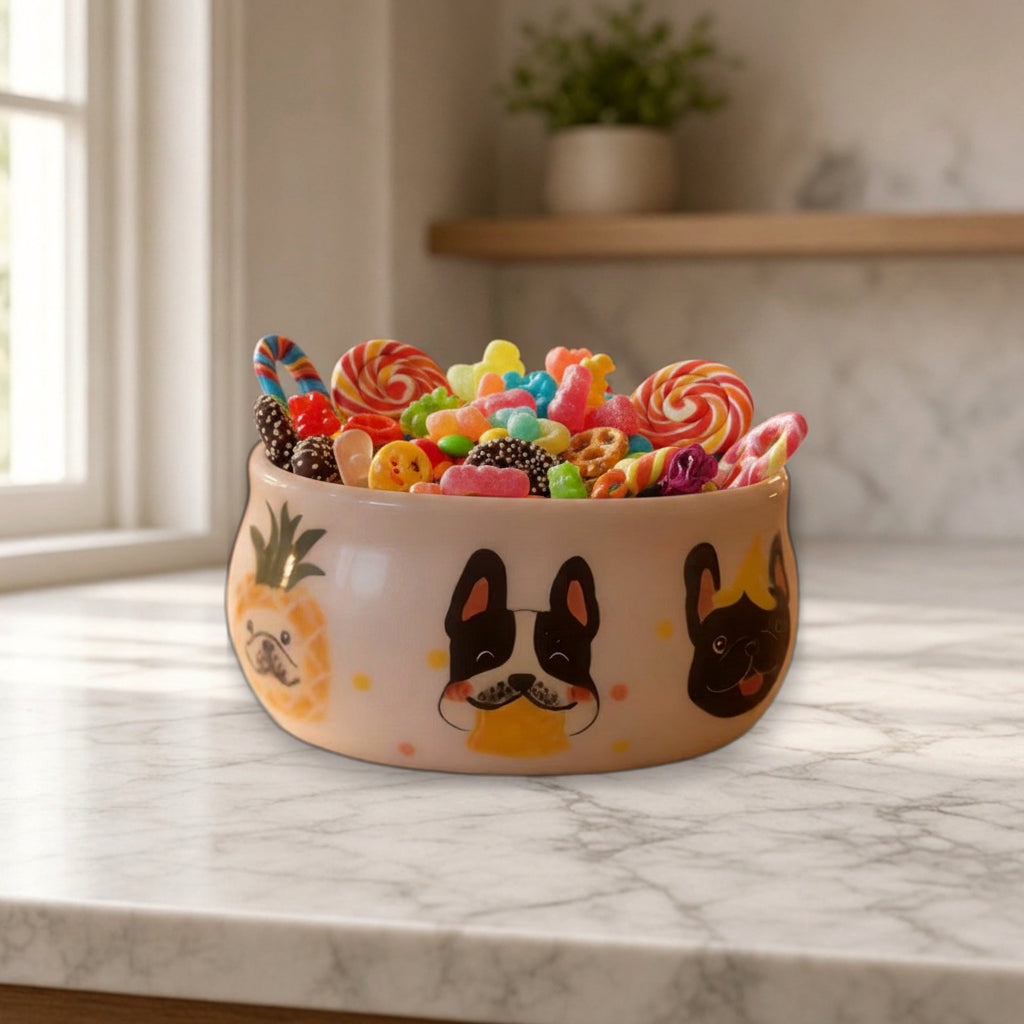 Frenchie Hand-Painted Ceramic Sugar Bowl — category lifestyle