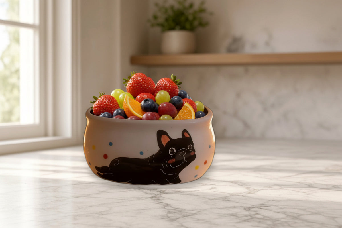 Frenchie Hand-Painted Ceramic Sugar Bowl — category lifestyle