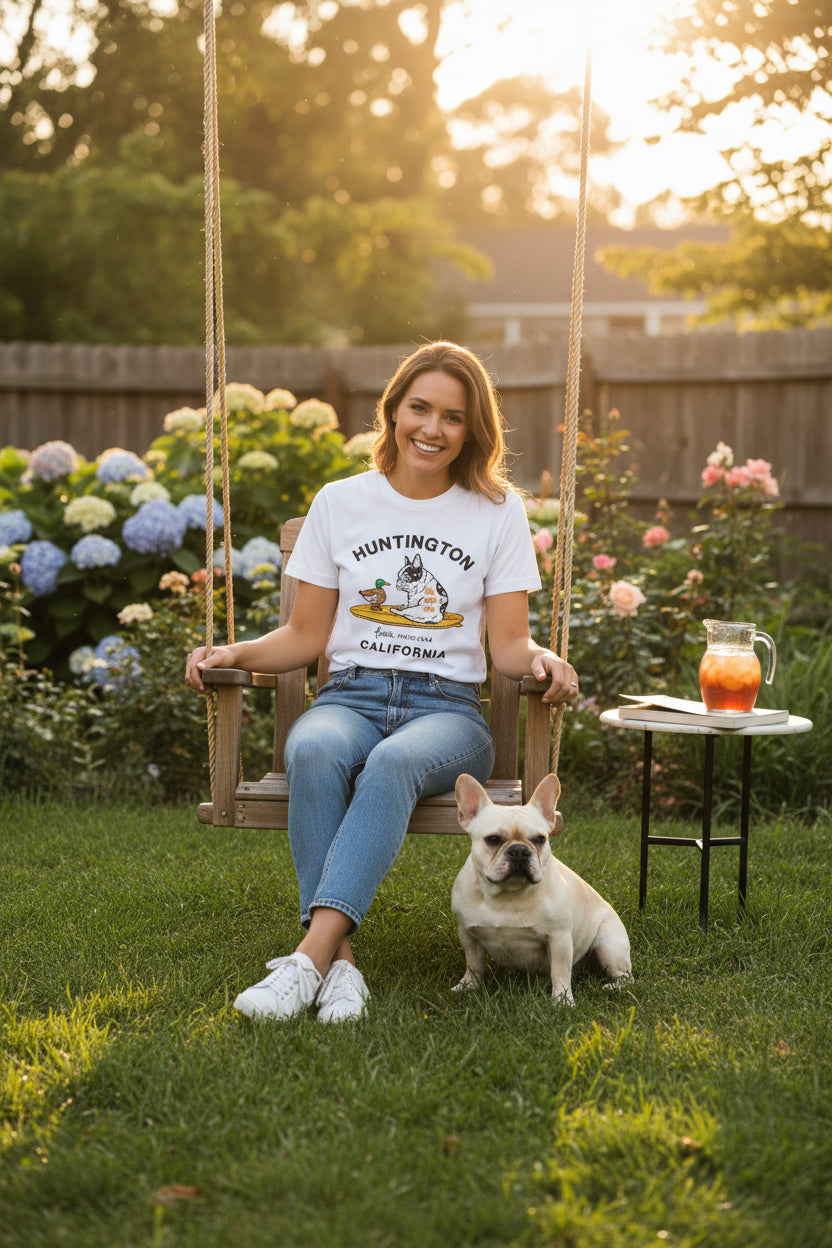 Huntington Beach Frenchie Tee