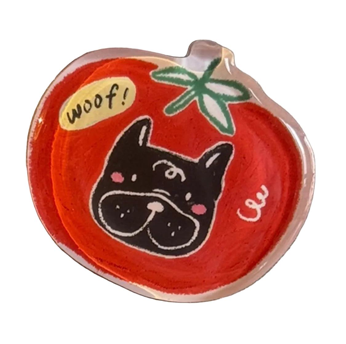 Tomato Woof Frenchie acrylic fridge magnet