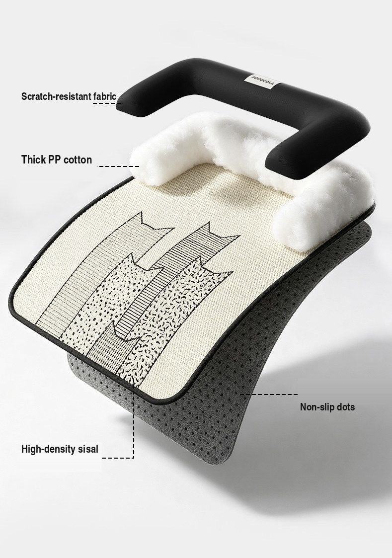 Sisal sofa pet mat — scratch-resistant fabric, thick PP cotton, high-density sisal, non-slip dots