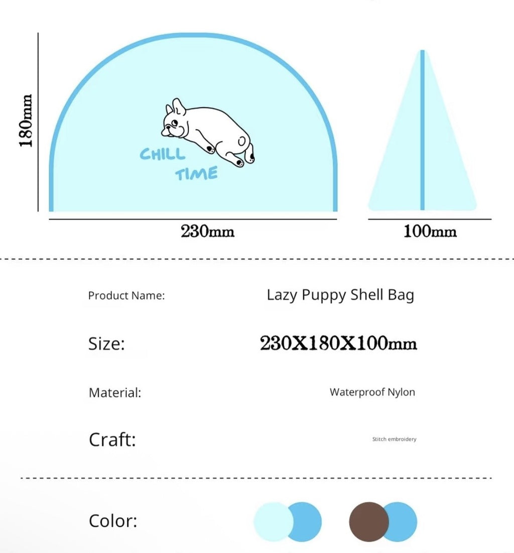 Shell pouch measurements, 23 by 18 by 10 cm